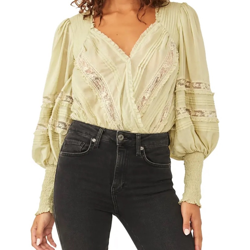 NWT - Free People - Eloise Smocked Body Suit